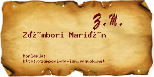 Zámbori Marián névjegykártya